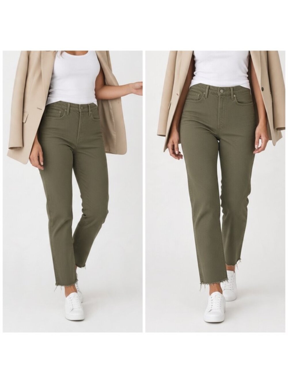 Re/Done Jeans High Rise Loose Fit Button Fly Washed Fall Green Size 29 X 27 NWT